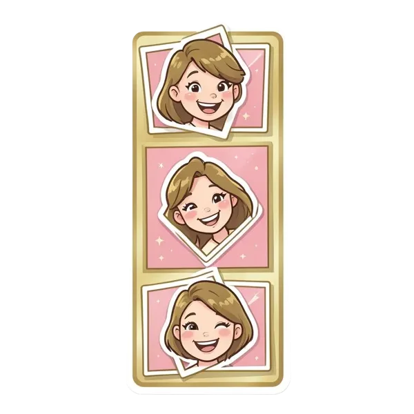 Sticker of a classic photo booth strip